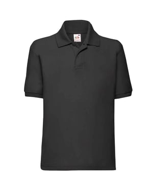 Fruit of the Loom Kinderen /Kinder Poly/ Katoen Piqué-Poloshirt Voor Kinderen. (Zwart)
