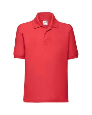 Fruit of the Loom Kinderen /Kinder Poly/ Katoen Piqué-Poloshirt Voor Kinderen. (Rood)