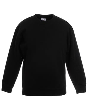 Fruit Of The Loom Kids Unisex klassieke 80/20 set-in sweater (Zwart)
