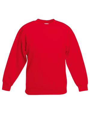 Fruit Of The Loom Kids Unisex klassieke 80/20 set-in sweater (Rood)