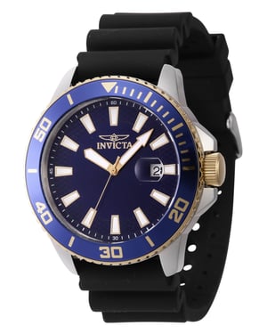 Invicta Pro Diver 46092 Heren Horloge - Quartz Uurwerk - Roestvrij Staal met blauwe Wijzerplaat - 45mm