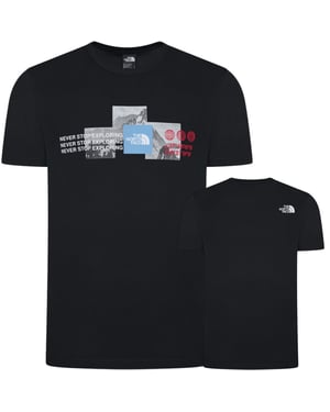 The North Face Mens M Mountain Front SS Black T Shirt