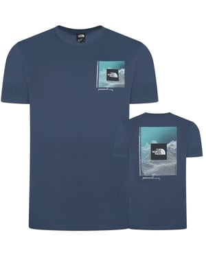 The North Face Mens M Digi Mountain SS Shady Blue T Shirt