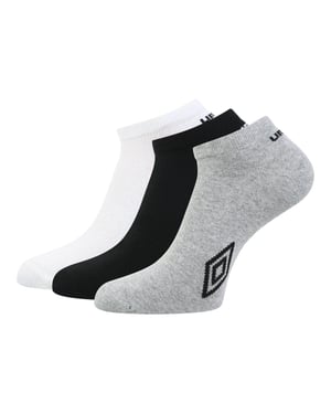 Umbro Trainingssokken met logo voor volwassenen (pak van 3) (Wit/Zwart/Grijs)
