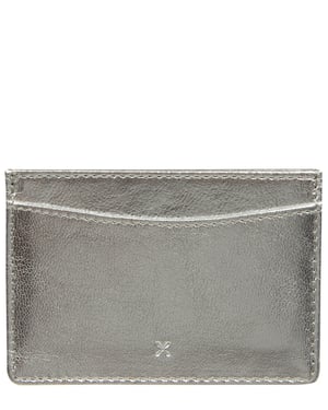 'Annalisa' Metallic Silver Leather Card Holder