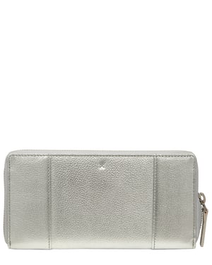 'Cecilia' Metallic Silver Leather Purse