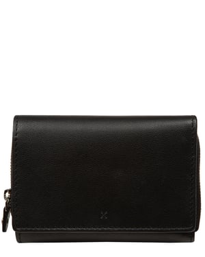 'Evelina' Black Leather Purse