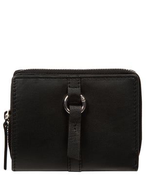 'Luciana' Black Leather Purse