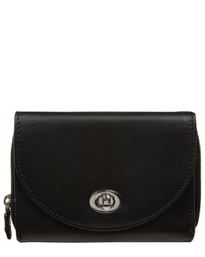 'Clara' Black Leather Purse