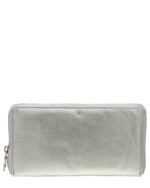 'Serafina' Metallic Silver Leather Purse