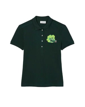 Lacoste Dames L.12.D Mini Pique Stretch Slim Polo Shirt (Groen)