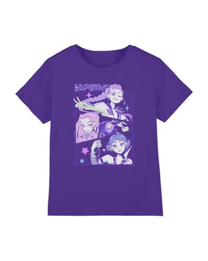 K-Pop Demon Hunters Kinderen/Kids Huntr/X Anime T-Shirt (Paars)