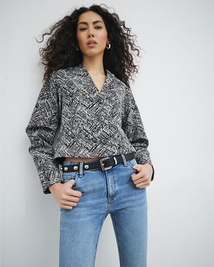 River Island Womens Trophy Jacket Black Collarless