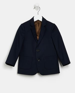 River Island Mini Boys Suit Jacket Navy Tailored