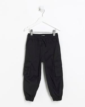 River Island Mini Boys Cargo Trousers Black