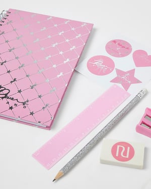 River Island Girls Stationery Set Pink Unicorn