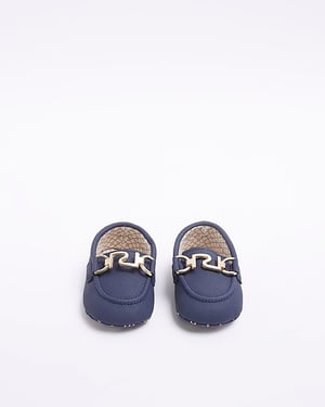 River Island Baby Boys Loafers Blue Suedette