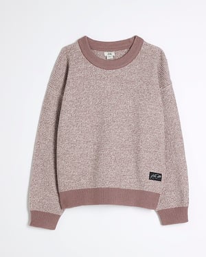 River Island Boys Jumper Pink Speckled