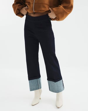 River Island Womens Slim Fit Jeans Petite Indigo Turn Up