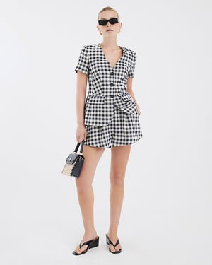 River Island Womens Flare Shorts Black Gingham