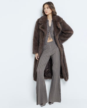 River Island Womens Trousers Khaki Flared Knit