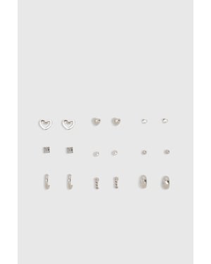 Silver Stud Earring 9 Pack