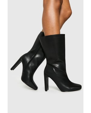 Wide Fit Square Toe Heeled Boots