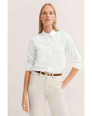 Bugatti Damen Overhemd blouse in katoen-linnen mix