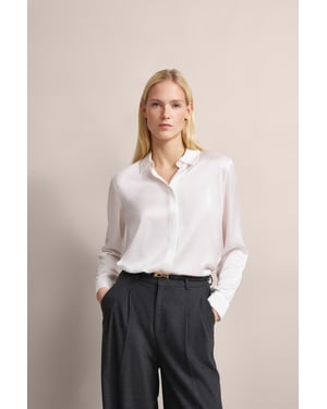 Bugatti Damen Overhemdblouse met afgeronde zoom