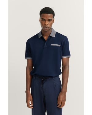 Bugatti Herren Polo met discrete contraststrepen