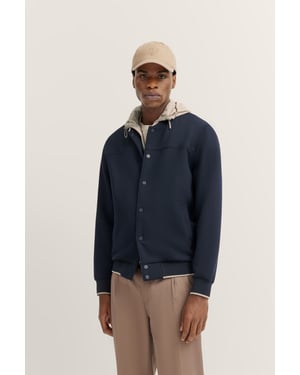 Bugatti Herren Sweatjack met sportieve collegekraag