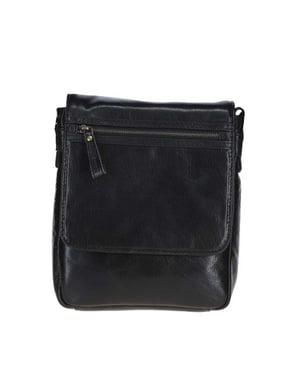 Sleek Real Leather Messenger Bag with Multiple Pockets
