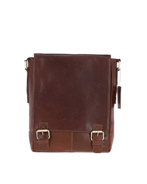 Classic A4 Leather Flap-Over Messenger Bag