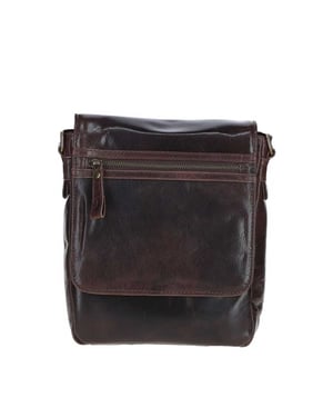 Sleek Real Leather Messenger Bag with Multiple Pockets