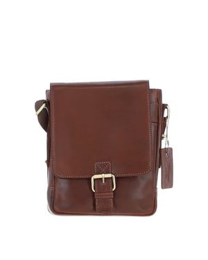 Compact Leather Flap Over Bag