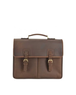'Gareth' Triple Gusset Heavy Duty Real Leather Briefcase
