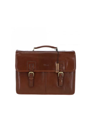 'Gareth' Triple Gusset Heavy Duty Real Leather Briefcase