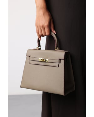 Wheres That From Womens 'Lluvia' Top Handle Satchel Mini Tote Bag With Turn-Lock Closure