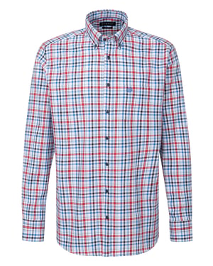 Bugatti Herren Casual overhemd met moderne ruitjes