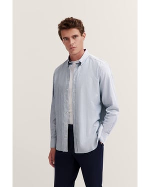 Bugatti Herren Oxford overhemd in een gestreepte look