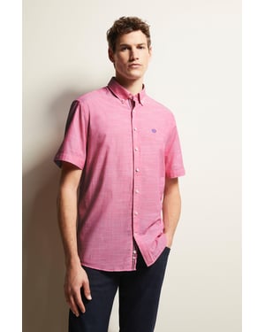 Bugatti Herren Overhemd met korte mouwen en button-down kraag