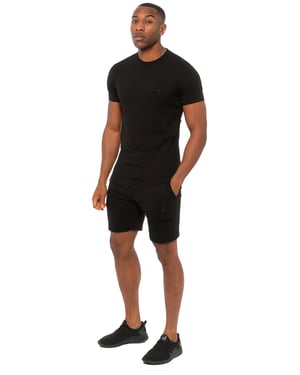 Enzo | Heren Slim Fit T-shirt & Fleece Shorts Set