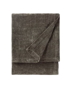 Yard Heavy Chenille Velvet Throw, 130 x 180cm, Charcoal