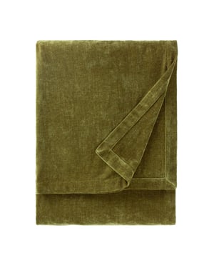 Yard  Heavy Chenille Velvet Throw, 150 x 200cm, Olive
