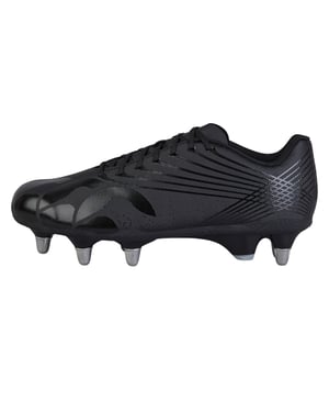 Canterbury Unisex Volwassen Stampede Groundbreak Team Soft Ground Rugby Schoenen (Zwart/Zilver Metallic)