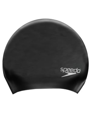 Speedo Unisex Volwassen Lang Haar Siliconen Zwemmutsje (Zwart)