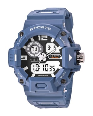 Activa X Invicta Digital ACW495-005 Heren Horloge - Quartz Uurwerk - Plastic met zwarte Wijzerplaat - 55mm