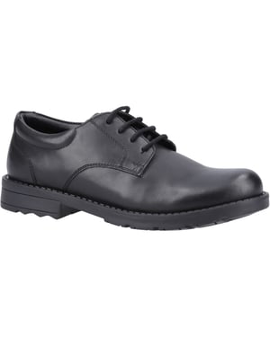 Hush Puppies Bruno Senior Läder Pojks Svarta Derby Skor