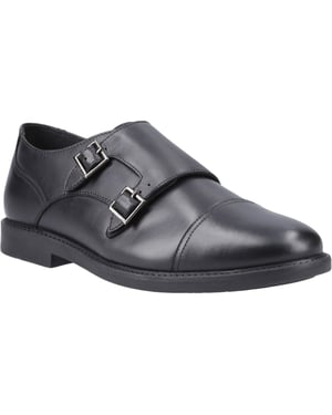 Hush Puppies Tim Monk Skor I Svart Från Läder Pojks