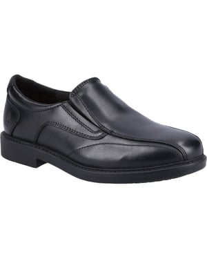 Hush Puppies Toby SNR Leather Boys's Black Loafers